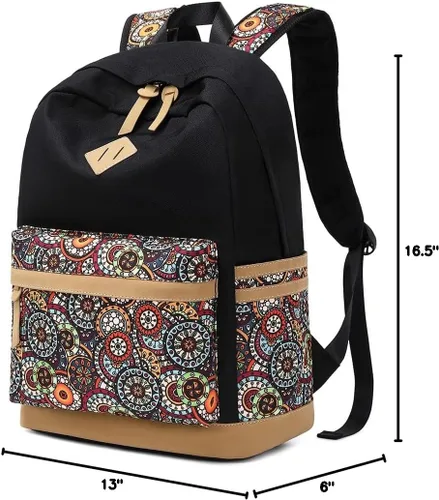 Vista 8 de Mochilas ligeras para niños, mochila escolar de lona, pequeñas mochilas de viaje para mujeres, niñas, niños, mochila para niños pequeños