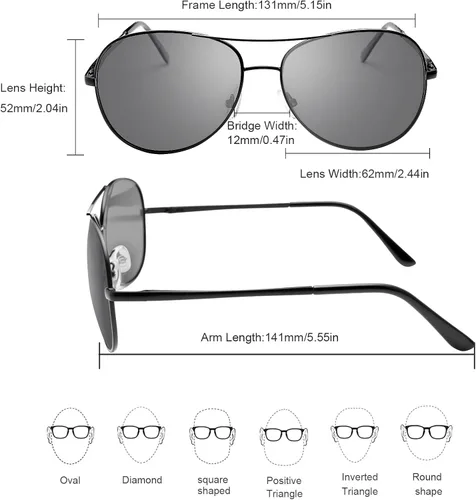 Vista 3 de Mens Sunglasses Polarized Photochromic Safety Glasses For Women Night Vision Glasses UV400 Outdoor Sports Driving Sun Glasses