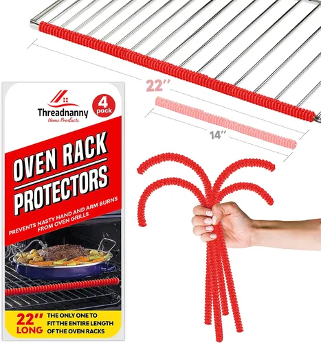 Vista 12 de Protección para estantes de horno de silicona - Protector de estante resistente al calor para estufa, protector lateral de calor para la parrilla
