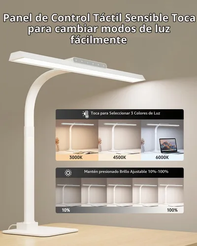 Vista 3 de Lámpara de escritorio LED grande para oficina en casa, lámpara