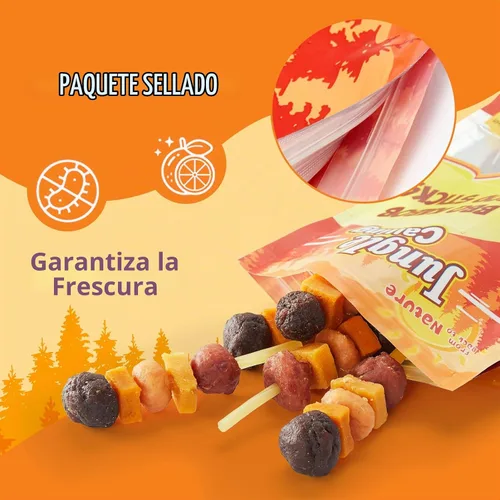 Vista 5 de Jungle Calling Kabob Bacalao Stick para perros medianos y grandes, masticables sin cuero crudo