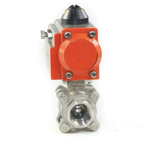 Vista 5 de Válvula de bola neumática de tres piezas del 1/2" de la sola acción DN15 retorno 0~1000 psi del aire para la elaboración de cerveza lechera