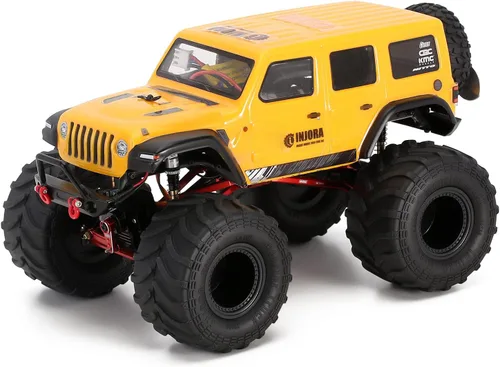 Vista 7 de INJORA Monster Truck - Juego de neumáticos de llanta para Axial SCX24 FMS FCX24 y TRX4MT, 2.756 x 1.496 in, MT1012 (negro)