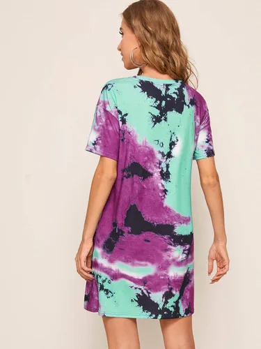 Vista 2 de Floerns - Vestido casual para mujer, manga corta, estilo túnica