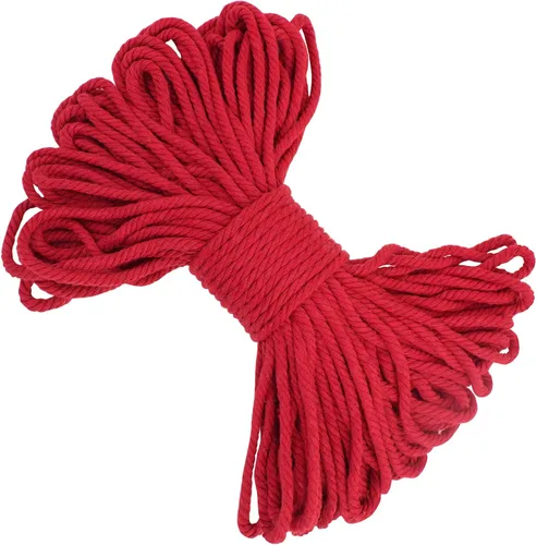 Vista 41 de Cuerda de macramé de 0.197 in x 22 yardas, cuerda gruesa de hilo de algodón natural, cuerda de colores para colgar plantas de macramé, para colgar