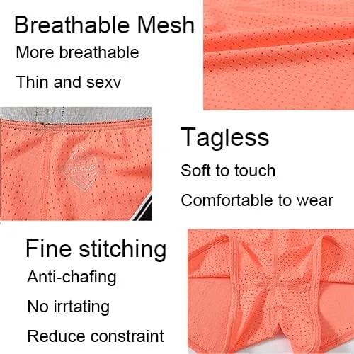 Vista 3 de ZONBAILON Mens Pajama Sleep Shorts Mesh Booty Sexy 3 Inch Lounge Underwear