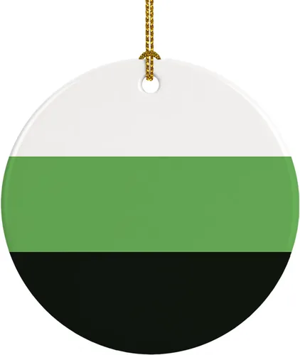 Vista 8 de Caroline's Treasures Trigender Pride - Adorno de cerámica para colgar en el árbol de Navidad, para el hogar, Navidad, fiestas, regalo, 3 pulgadas