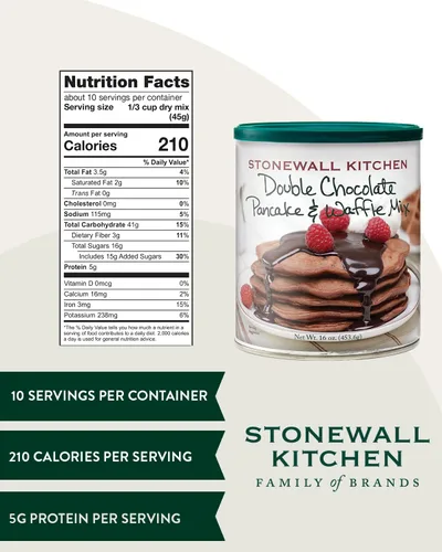 Vista 2 de Stonewall Kitchen Mezcla doble de chocolate para panqueques y waffles, 16 onzas