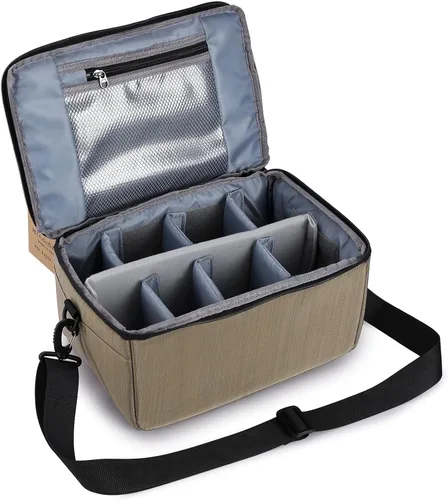 Vista 9 de Koolertron - Bolso universal para cámara DSLR, con particiones acolchadas forradas para lentes, funda protectora impermeable, para Canon/Nikon/Sony