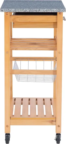Vista 9 de Granite Top Carrito de cocina - color natural, Madera, Natural DAA