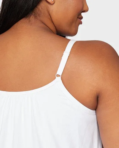 Vista 4 de 32 DEGREES Camiseta de tirantes para mujer, drapeada, con copa integrada