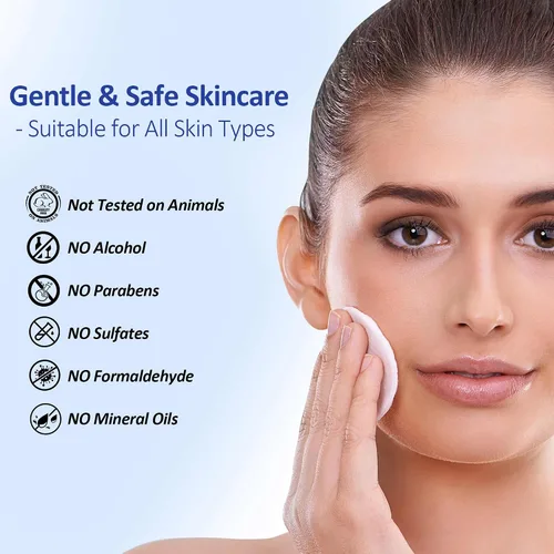 Vista 8 de Hicream Almohadillas de ácido glicólico, tónico exfoliante facial de doble textura para el cuidado de los poros y la luminosidad de la piel