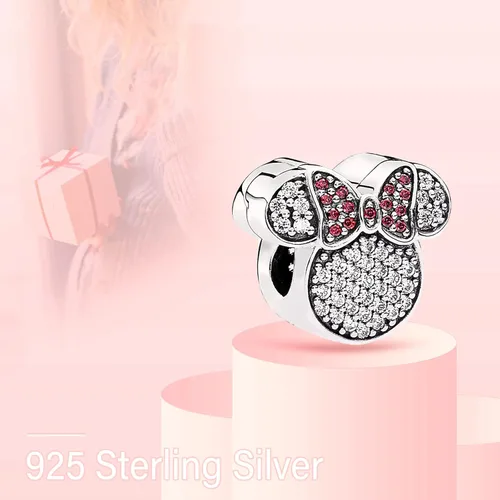 Vista 2 de H.ZHENYUE Mickey S925 - Dije de plata de ley para pulsera, collar, regalo para mujeres y niñas