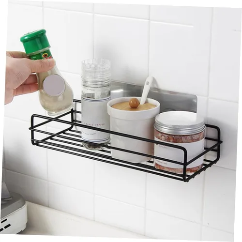 Vista 2 de Levemolo 2 estantes organizadores para platos adhesivos, cepillos de champú, soportes inoxidables, estantes para ducha, granja, freguero, negro