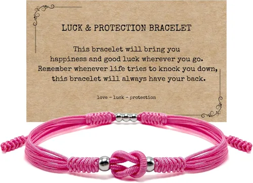 Vista 11 de LAMIBEE Infinity Surfer - Pulsera de la amistad con amor y amistad con color multicolor, cuerda de protección de nudo tibetano de la suerte tejida