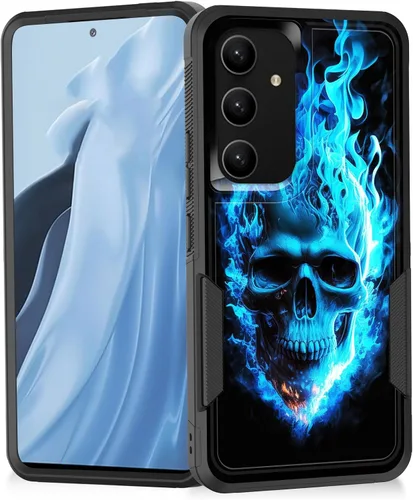 Vista 50 de Funda para Galaxy A14 5G, resistente de doble capa híbrida de policarbonato duro, goma suave, a prueba de golpes, funda protectora resistente