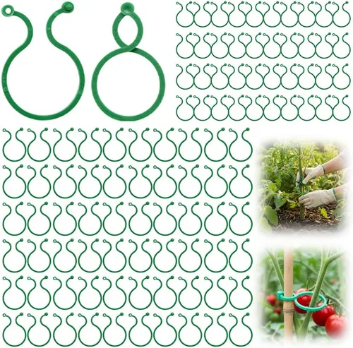 Vista 9 de Clips de soporte para plantas, clip de plástico seguro para plantas, clips de enrejado para tomate, uva, vid, verduras, clip de fijación de plantas