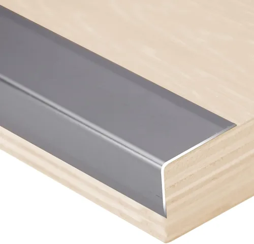 Vista 8 de Borde de tira de transición de piso de aluminio, reductor de umbral impermeable de madera a azulejos, para puertas de entrada