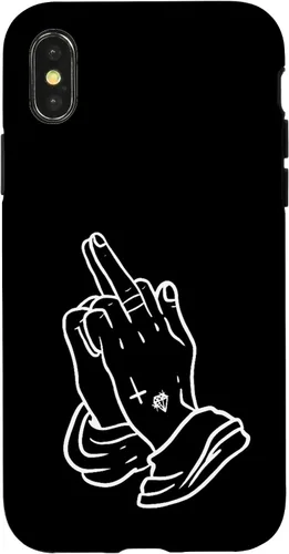Vista 5 de Praying Hands Show Middle Finger Men's T-Shirt Women Case for iPhone 17