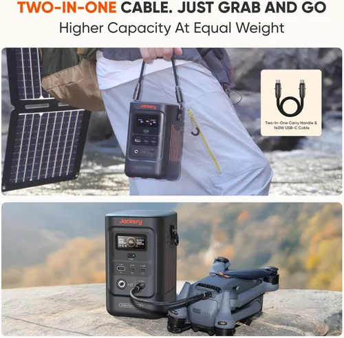 Vista 5 de Jackery Explorer - Banco de energía 240D, estación de energía portátil LiFePO4 de 80,000 mAh, salida de CC de 200 W, carga rápida de 1 hora