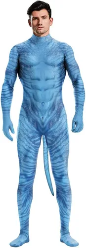Vista 61 de Disfraz de animal para hombre con estampado de cola grande, overol peludo de elastano para cosplay, fiesta de Halloween