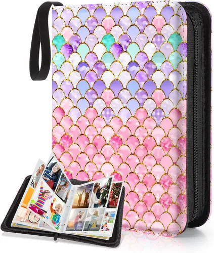 Vista 9 de CLOKORIA Carpeta de Tarjetas para Niñas, Estuche Porta Tarjetas Coleccionables de 440 Tarjetas con 55 Fundas, 4 Bolsillos para Colección de Tarjetas