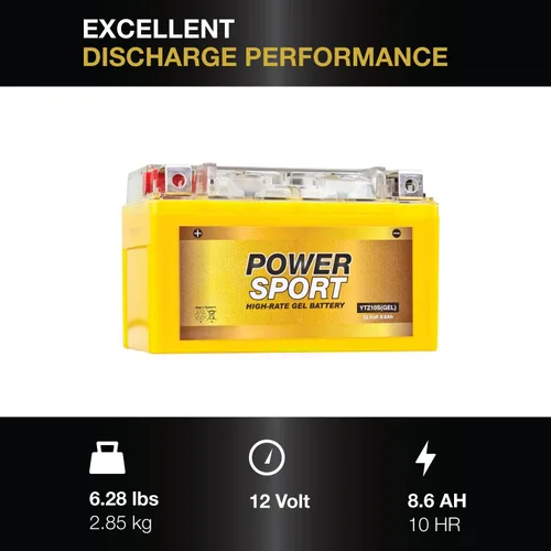 Vista 3 de ExpertPower YTZ10S - Batería de gel de 12 V, 8,6 AH, 230 CCA, sin mantenimiento, gel SLA, batería Power Sport de 12 V, adecuada para motocicletas