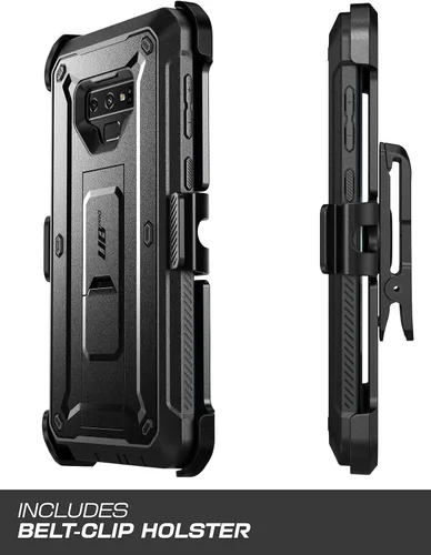 Vista 6 de SUPCASE Funda para Galaxy Note 9 con protector de pantalla (Unicorn Beetle Pro), [soporte integrado y clip para cinturón] Funda protectora Negro