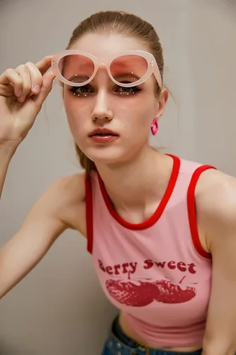 Vista 6 de FEISEDY Y2k - Gafas de sol ovaladas para mujer, gruesas, atrevidas, retro, redondas, con diseño de ojo de gato, B2313