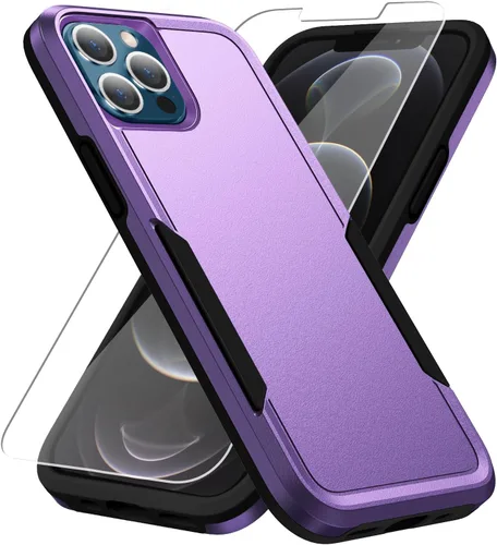 Vista 15 de Funda para iPhone 12 Pro Max, con protector de pantalla, [probada contra caídas de grado militar], resistente, resistente, a prueba de golpes