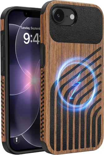 Vista 25 de Funda magnética ZZDZZ compatible con iPhone 14 Plus [Compatible con Magsafe] Diseño de cuero premium TPU híbrido a prueba de golpes (Negro)