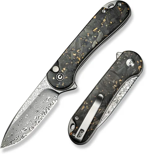 Vista 13 de CIVIVI Elementum II - Navaja de bolsillo plegable, hoja de acero Nitro-V de 2.96 pulgadas, mango G10, cuchillo utilitario con clip de bolsillo Negro