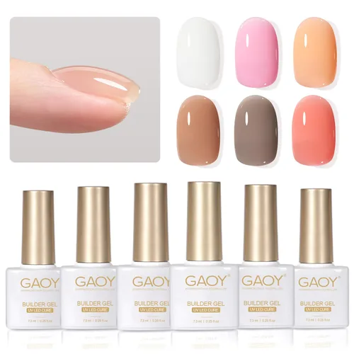 Vista 13 de GAOY - Gel de construcción para uñas, fortalecedor de uñas de 16ml en una botella, gel duro para extensión de uñas, esmalte de uñas de secado al UV