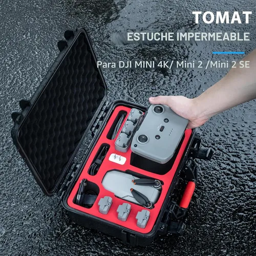 Vista 2 de Tomat Mini 4K caso, estuche de transporte impermeable para DJI Mini 2/SE