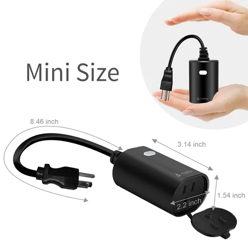 Vista 7 de Enchufe inteligente para exteriores con enchufe WiFi resistente, control remoto, impermeable, compatible con Alexa Google Assistant, no requiere