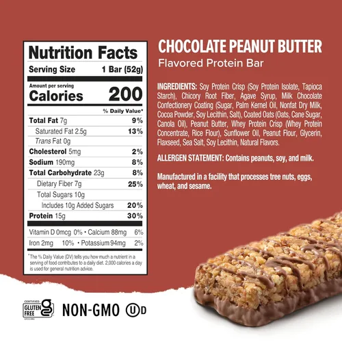 Vista 2 de Ready Paquete de barras de proteínas – Snack alto en proteínas con 0.55 onzas de proteína de suero de leche, con semillas de lino y omega-3 para una
