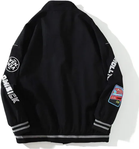 Vista 5 de Aelfric Eden Chaquetas de béisbol para hombre, estilo retro, casual, unisex, ropa de calle