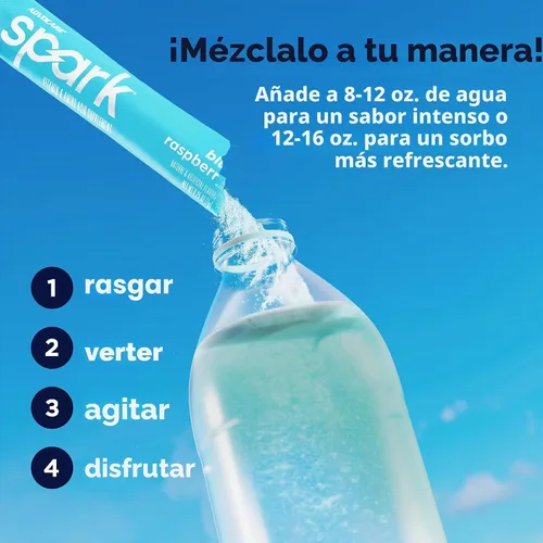 Vista 4 de AdvoCare Spark Energy & Focus, sin azúcar, frambuesa azul, 14 barras Suplemento de vitaminas y aminoácidos, fórmula sin azúcar que apoya la energía