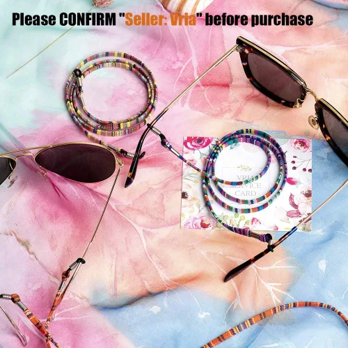 Vista 5 de Cordón ajustable para lentes ajuste universal unisex para colgar en el cuello color negro