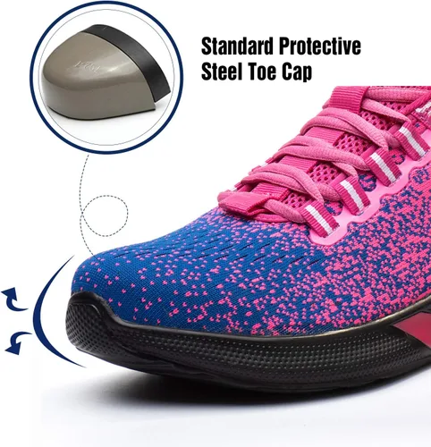 Vista 2 de UCAYALI - Zapatos de seguridad para hombres y mujeres. Tenis de trabajo con puntera de acero, utilizados en la construcción, ligeros y transpirables