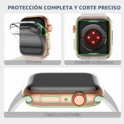 Vista 3 de GEAK - Juego de 3 fundas protectoras TPU compatibles con Apple Watch Series 11 10, protector de pantalla de 1.65 pulgadas, funda protectora completa