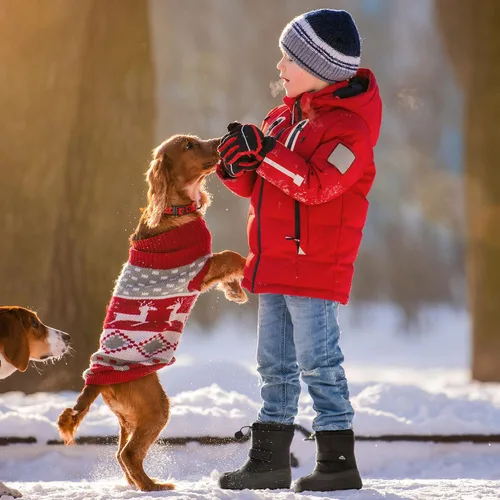 Vista 5 de NORTIV 8 Botas de nieve para niños y niñas, impermeables, para clima frío, botas clásicas para senderismo al aire libre (niños pequeñosniños grandes)