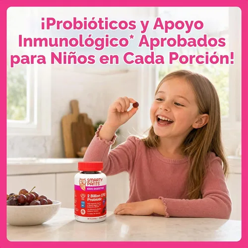 Vista 8 de Gomas probióticas SmartyPants para niños para la salud digestiva: suplemento de apoyo a la salud intestinal e inmunidad con 2 mil millones de CFU