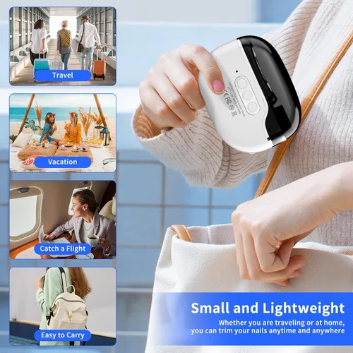 Vista 5 de Cortaúñas eléctrico 3 en 1, 2026 mejorado sin dolor automático para uñas gruesas de las manos y los pies, 3 velocidades con LED, pulido