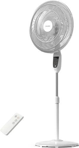 Vista 11 de PELONIS Ventilador de pedestal oscilante ajustable de 16" con control Negro