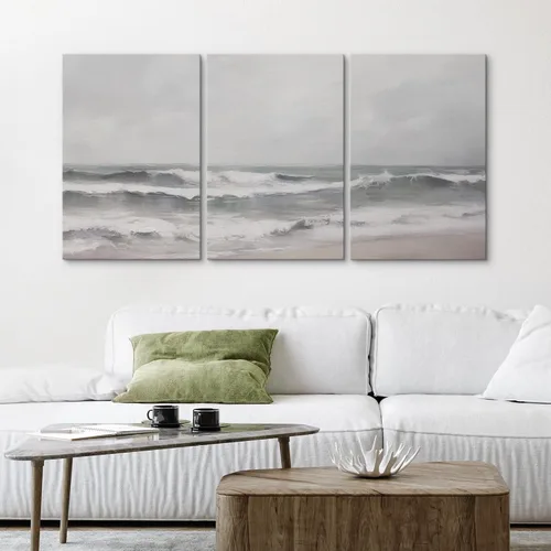 Vista 423 de wall26 Lienzo enmarcado para pared, juego de arte de acuarela pastel, paisaje rural, ilustraciones con formas abstractas, arte moderno, decorativo