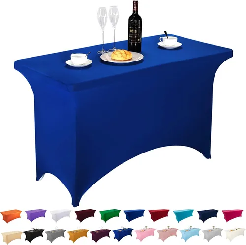 Vista 73 de LZY Cubierta de Mesa Elástica Ajustable de Spandex para Mesa Plegable de 6 pies, 4 pies o 8 pies, Mantel de Cóctel Rectangular, Perfecto para Champn