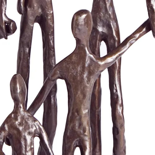 Vista 3 de Danya B. Decoración de estantes para el hogar (ZD11021) – Arte de metal fundido en arena escultura de bronce familia de cinco – Forrado