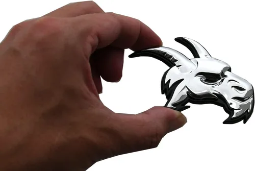 Vista 3 de Par de emblemas de cabeza personalizados insignias 3D de repuesto para TRX Ram 1500 Fender Badge Hellcat (cromado)