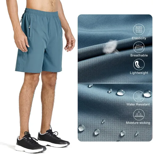 Vista 5 de NORTHYARD Pantalones cortos deportivos ligeros de secado rápido y de 7pulgadas para hombre, para senderismo, deportes, gimnasio, correr